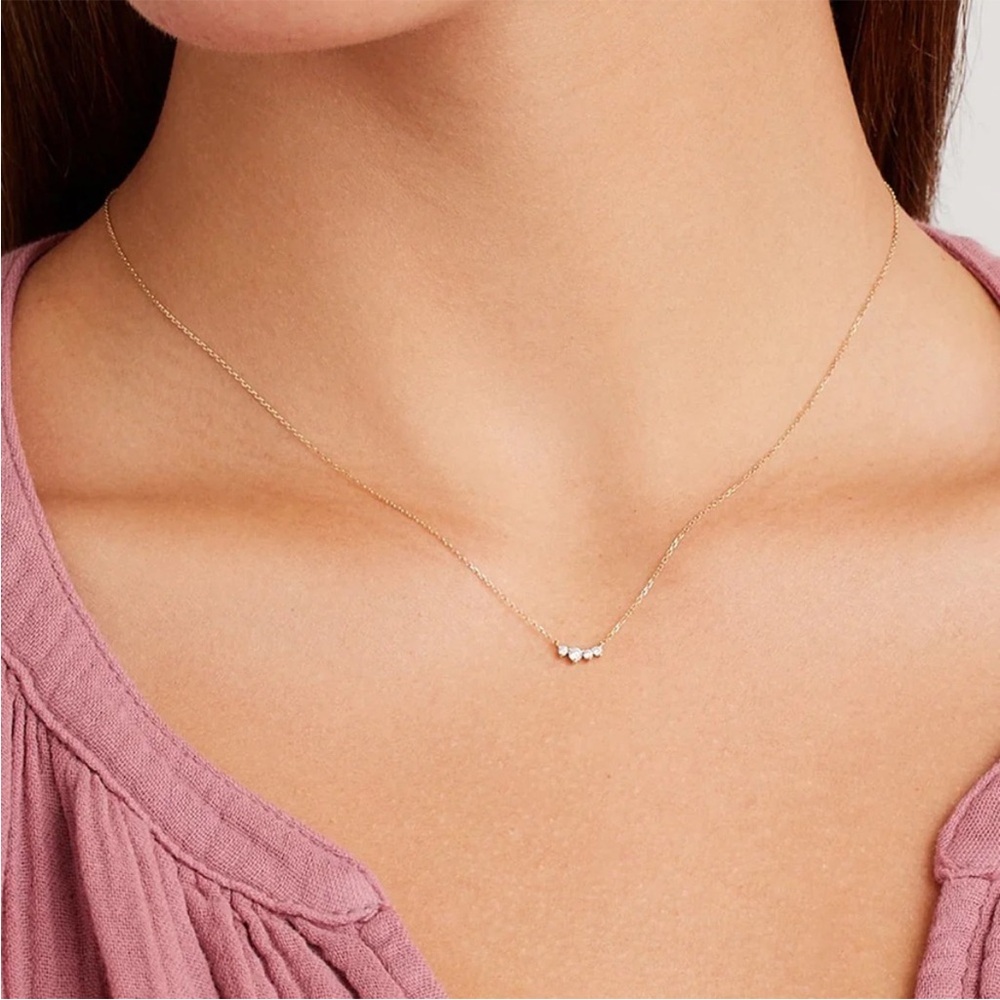 Gorjana Solid Gold Diamond Cluster Necklace